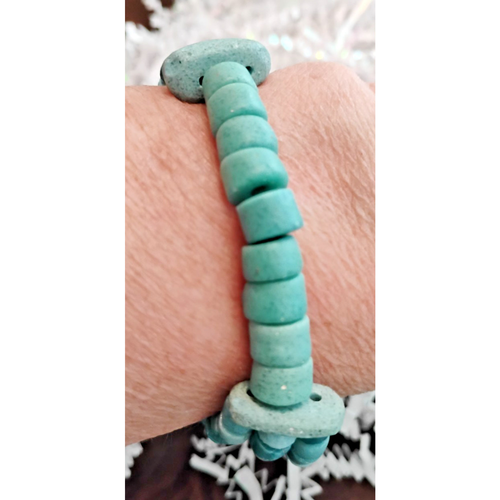 NWT Global Mamas Fair Trade Stretch Bracelet Recycled Glass Ghana Boho - Picture 4 of 7